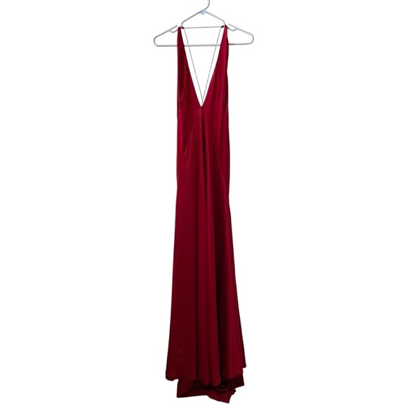MICHAEL LO SORDO Alexandra Silk Maxi Dress Red Sz 4 US - Picture 2 of 7